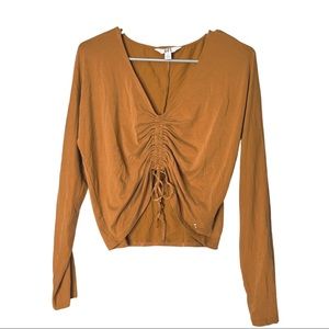 Joy Lab - Mustard Scrunch Top